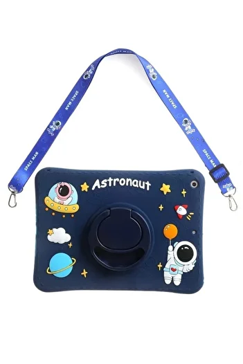 TEKNETSTORE Samsung Galaxy Tab A9 8.7 (2023) Sm-x110 Compatible Astronaut Child Case with Hanging Stand Fun