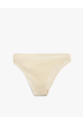 Koton Textured Brief Panties with Metal Accessory Detail