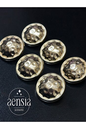 aensia Gold Colorful Curved Pattern Metal Trench Coat, Jacket and Coat Button - Pack of 6 2.29 cm