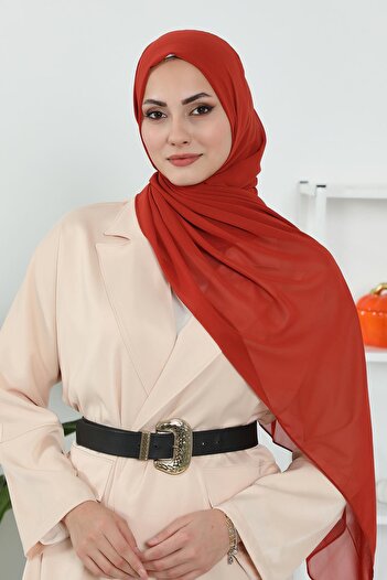 Aisha's Design Πρακτικό σάλι από σιφόν κλασικού σχεδιασμού, PS-11, Πλακάκι