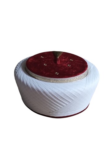 şahinbak Red Fes, Classic Sultan Sarık, Imam Sarık, Takke, Suit, Velvet Sarık, Cami Materiali, S012