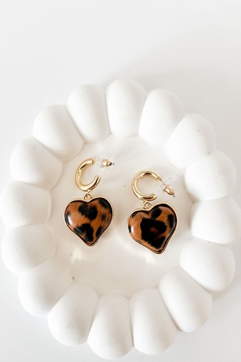 Pretty Heart Leopard Earring