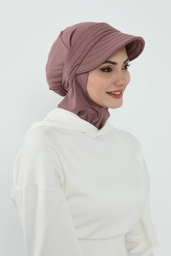 Aisha's Design Detachable Visor Cap, Turban, B-82, Dusty Rose