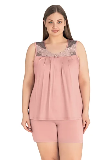 Cotpark Women's Plus Size Viscose Combed Fabric Shorts Suit 17312-B