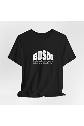 IVART BDSM-Business Development Printed -unisex -100% μαύρο βαμβακερό λαιμόκοψη κοντομάνικο κανονικό μπλουζάκι