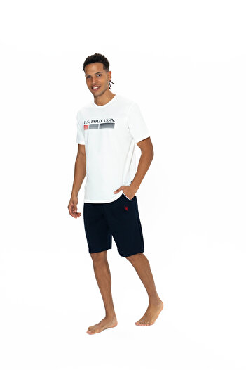 U.S. Polo Assn. U.S. Polo Assn. Чоловічий піжамний комплект з круглим коміром - шорти, SMR.MN.ZE1.TA8.GR.8.O.7.UP1.LKE2811