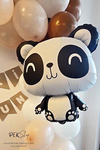 PEKSHOP Cute Panda Balloon Panda Shaped Foil Balloon 72X58Cm