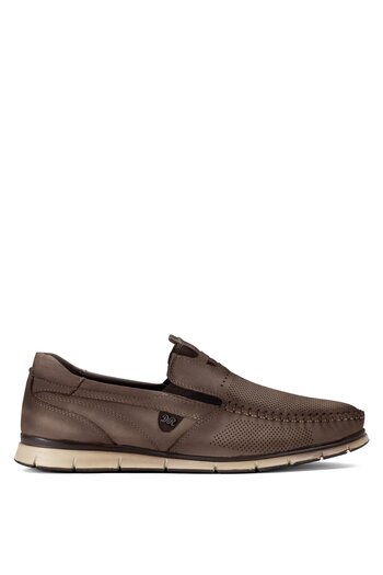 Ayakkabı Fuarı Elit Dr82N - Men's Orthopedic Nubuck Leather Shoes, Casual Sand Color