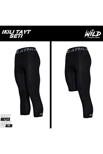 Wild Athletic Μπάσκετ 3/4 Αθλητικά Κολάν Σετ 2 Πακ