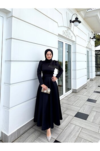 BYATEİLER Μαύρο βραδινό φόρεμα Lina Hijab