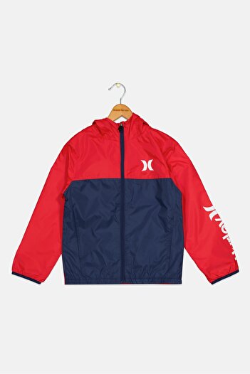 Hurley Kids Boy Brand Logo Hooded Jackets, Red