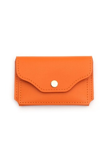 Womancraft Women's Card Holder Wallet Orange Accessory with Card Compartment