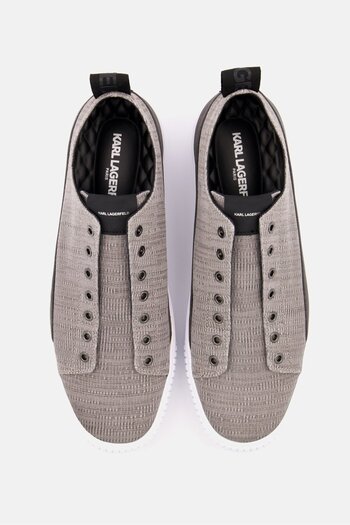Karl Lagerfeld Men Lace Up Canvas Casual Shoes, Grey