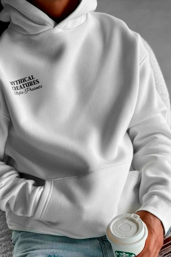 Black Sokak Λευκό Unisex φούτερ My Tical με κουκούλα oversize