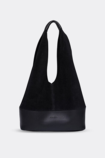 MORCA Genuine Suede Casual Shoulder Bag Black
