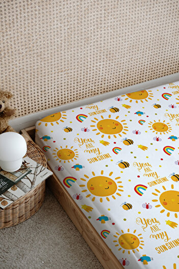 Tuğba Kuğu Smiling Pastel Printed Flat Sheet - Baby Series