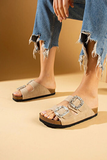 Moda Kadıköy Beige Stone Slippers