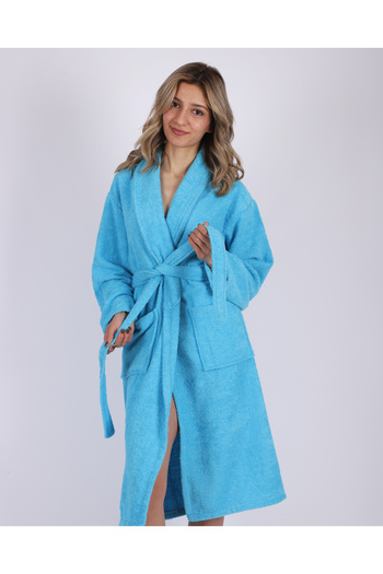 Damlaiso Curly Shawl Collar Cotton Women's Bathrobe