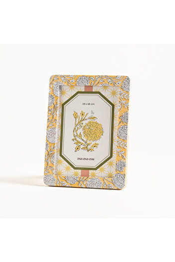 Zsa Zsa Zsu Noıda Baskılı Yapay Süet - Mdf - Cam - Kumaş: %100 Pamuk Çerçeve 17.30x23.50 Cm Sarı