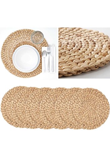 Binbirreyon American Service Dried Water Hyacinth Handmade Natural Material 6 Pcs Ra631