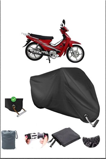 Breen Black Mondıal 100Mfm Durable Lock Compatible Waterproof Motorcycle Tarpaulin