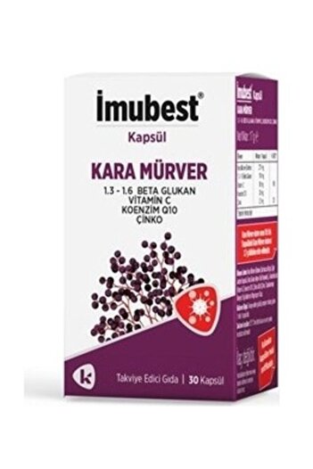 İmubest Beta Glucan Black Elderberry 30 Capsules