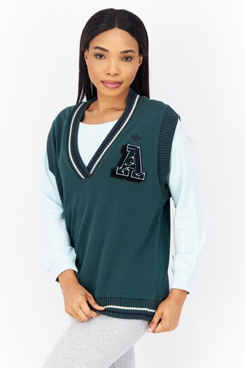 adidas Women Sportswear Fit Sleeveless Running Sweater Vest, Dark Green