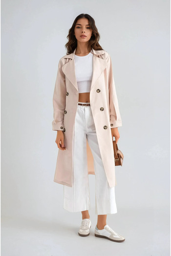 Hiccup Belted Buttoned Trench Coat