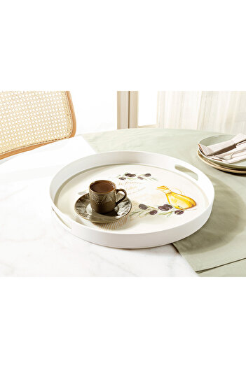 Madame Coco Round Tray Olive