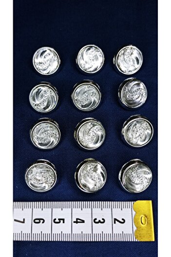 Tuhafiş 18 Mm. 12Pcs Silver White Button Cardigan Jacket Shirt Any Color Go to Clothes