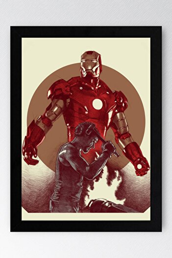 Saturn Iron Man Çerçeveli Tablo - Demir Adam Marvel Film Posteri Tablo