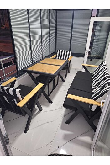 Dekoroom's ZETA 3-1-1-MASA BAHÇE BALKON MOBİLYASI ,ÇAY SETİ .BALKON TAKIMI, CAFE MOBİLYASI