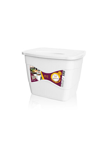 Decobella |   Practical Lid Trash Can, White, Attachable to Cabinet Doors