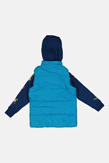 NİCKELODEON Toddler Boy Printed Hooded Jacket, Blue