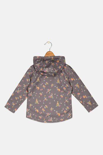 Body Glove Toddlers Girl Floral Print Softshell Jackets, Grey Combo