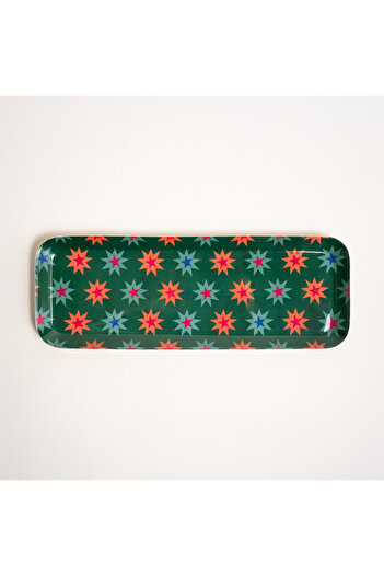 Zsa Zsa Zsu Nanpur Metal Dekoratif Tepsi 42x15x2 Cm Yeşil