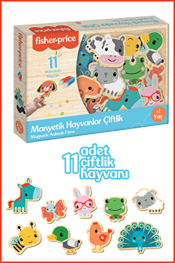 FISHER PRICE DİYTOY Mıknatıslı  Manyetik Hayvanlar Çiftlik / Magnet Puzzle +3 yaş