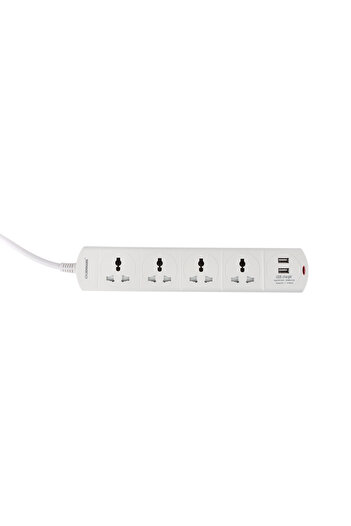 Olsenmark مقبس الطاقة - OMES1866D/ مقابس عالمية بأربعة اتجاهات، ومنافذ USB ثنائية الاتجاه