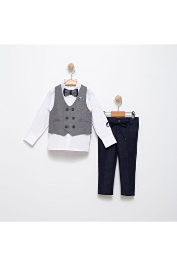 Terry Men's Suit with Vest / Vest Suit with Bow Tie / Shirt-Vest-Pants Suit
