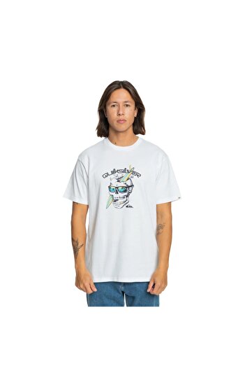 Quiksilver Ανδρικό μπλουζάκι με στάμπα σε λευκό λαιμόκοψη - EQYZT07674.ONE LAST SURF SS
