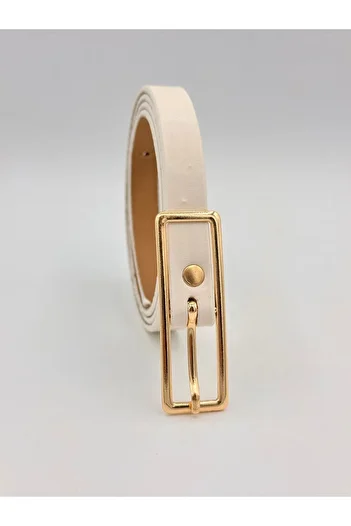 MODAM HİFA Rectangular Buckle Thin Women Belt Trouser Belt Dress Belt Shirt Belt Coat Belt