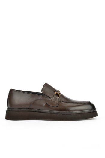 Ziya Men's Genuine Leather Classic Shoes - 15148Z872 Brown