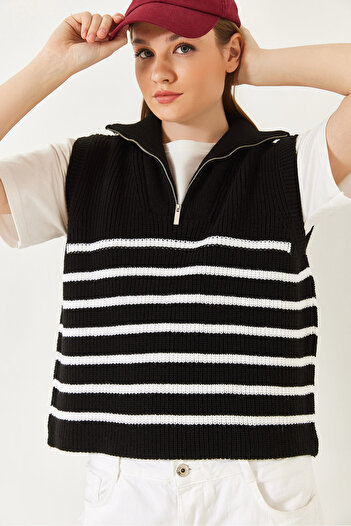 Bianco Lucci Women's Zippered Thessaloniki Knit Sweater 20247578