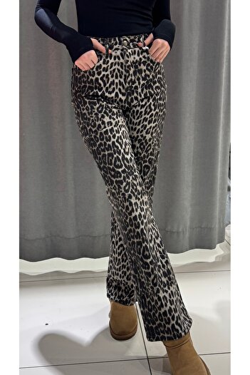 Violet LEOPAR DESENLİ PALAZZO PANTOLON
