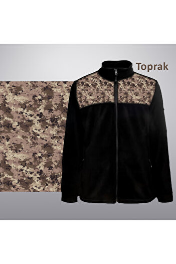 Crea Eymer Wear Camouflage Soil Military Design Non Pilling Full Zipper Softshell Fleece