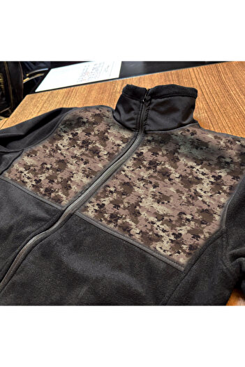 Crea Eymer Wear Camouflage Soil Military Design Non Pilling Full Zipper Softshell Fleece