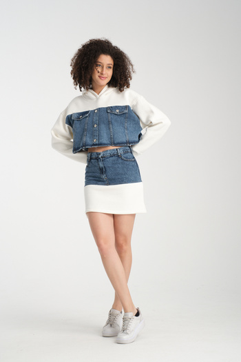 Rodi Women's Set with Denim Skirt - 1077