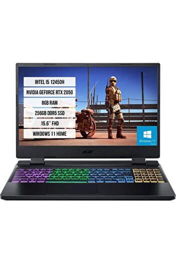 ACER AN515-58 NH.QMZEY.005 I5-12450H 8gb Ddr5 256GB SSD RTX2050-4GB 15.6'' 144Hz Windows 11 Home