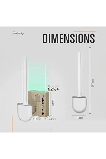STOREMAX Polysight High-Tech Silicone Toilet Brush, Curved Design, Non-Scratch Head, Silicone Canvas