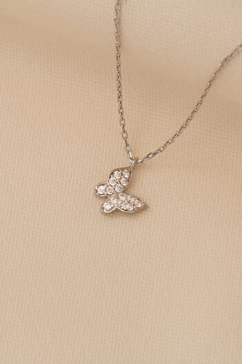 Karem Jewellery Minimal Kelebek Gümüş Kaplama Kadın Kolye